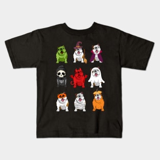 Bulldogs Halloween Funny Bulldogs Costume Kids T-Shirt